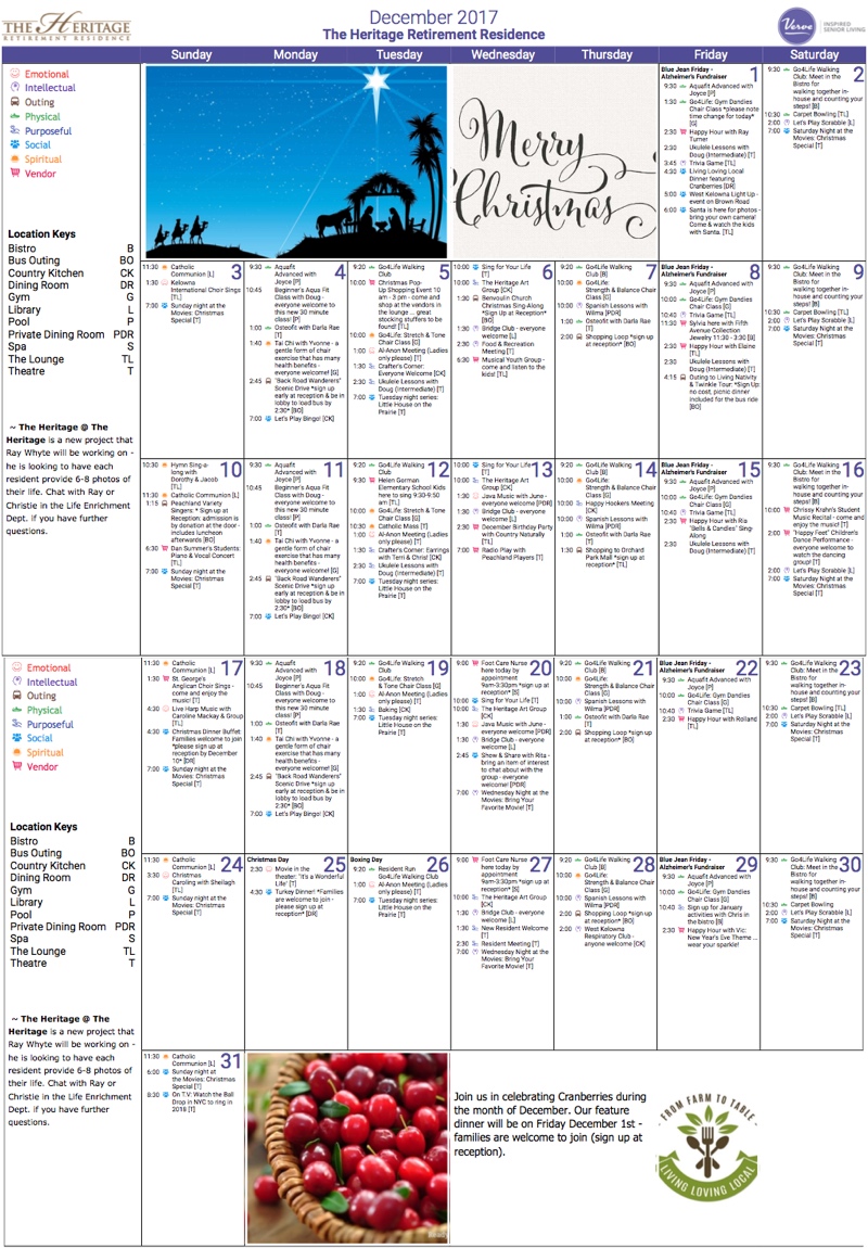 View The Heritage: LEAP Calendar December 2017