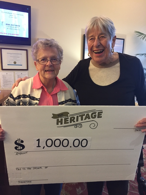 Peggy Wilschek and Denise Boutin with Referral Cheque