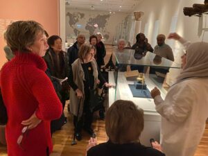 Seniors talking to a curator