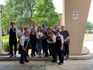 Staff outside