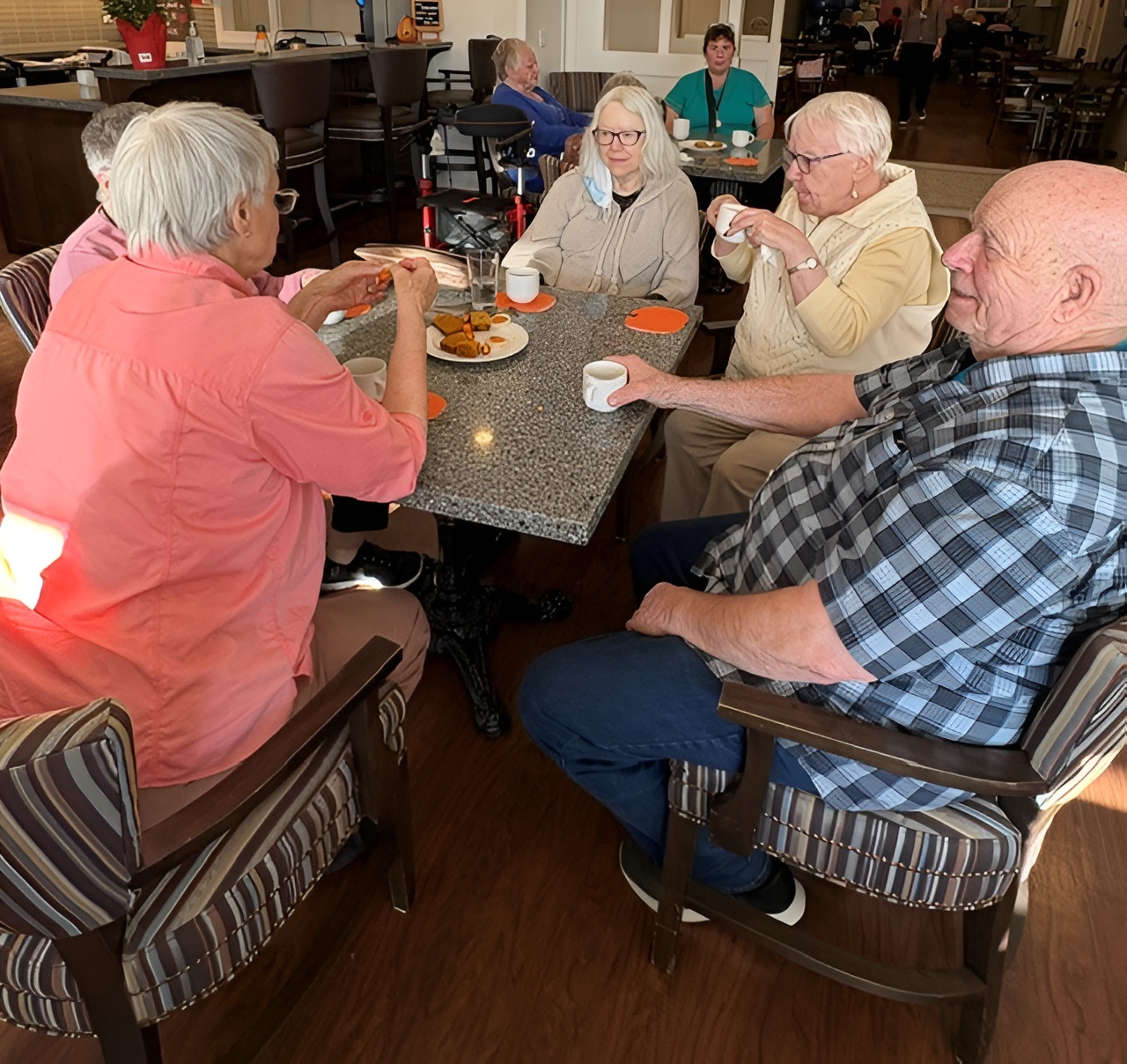 Residents enjoying the Pumpkin Social