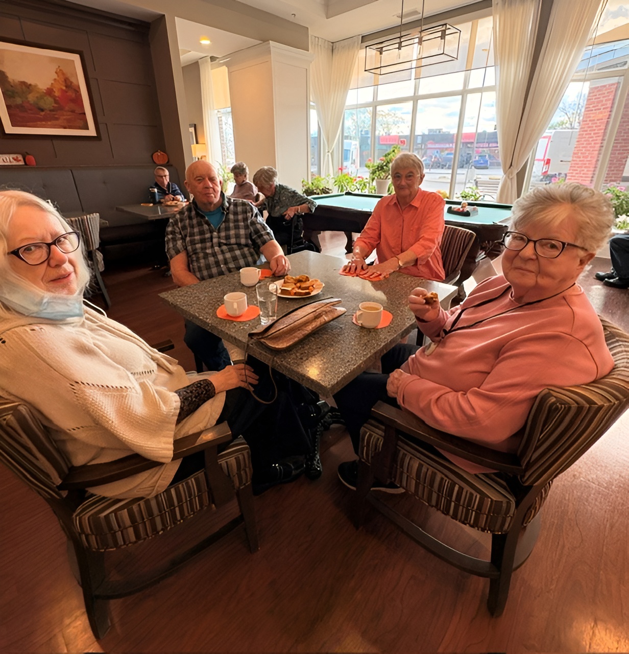 Residents enjoying the Pumpkin Social