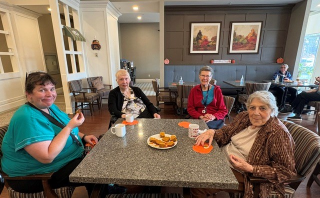 Residents enjoying the Pumpkin Social